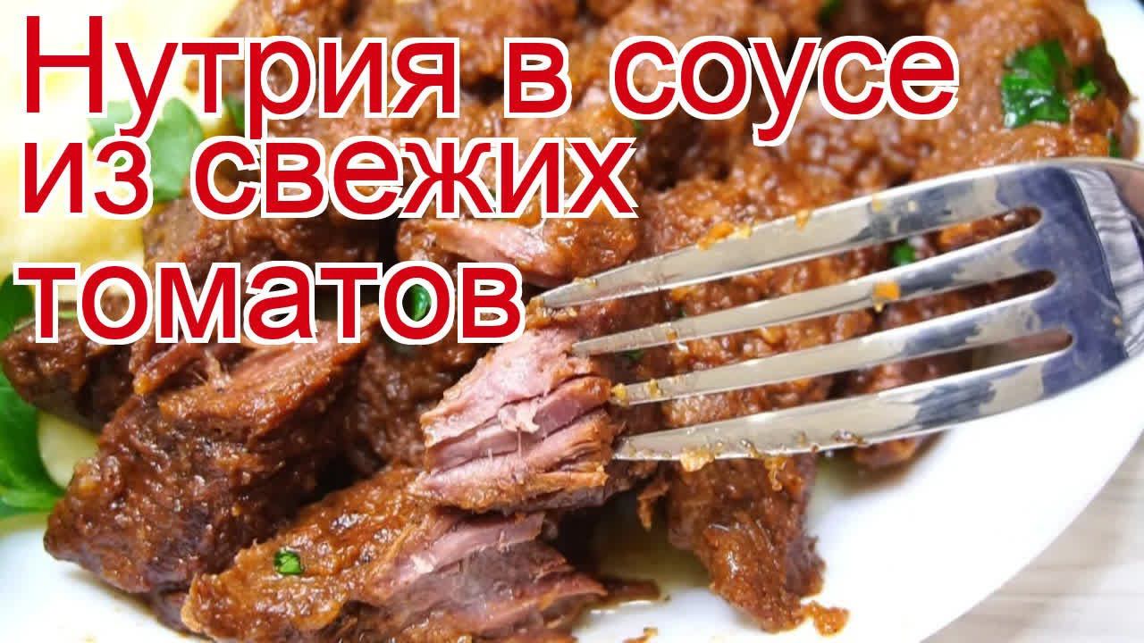 Рецепты из нутрии - как приготовить нутрию пошаговый рецепт - Нутрия в соусе из свежих томатов