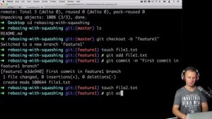 Squashing of Git commits at GitHub | Advanced Git - 15