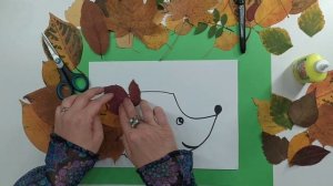 Мастер - класс. Аппликация из осенних листочков "Ёжик"