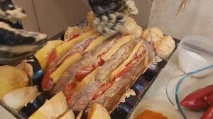 СВИНАЯ ШЕЯ В ДУХОВКЕ С ОВОЩАМИ, ПО ЦАРСКИ