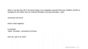 Android : I get 'Command Not Found' when I try to run Android Emulator on Mac OS X