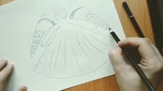 Рождественский ангел из бумаги. Поделка с детьми. Оригами