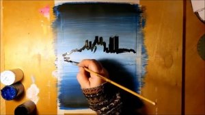 Рисунки гуашью поэтапно для начинающих видео уроки Ночь