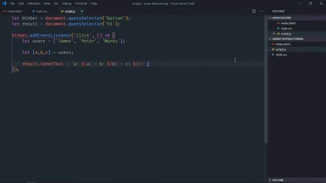 How to Destructure an Array in Javascript