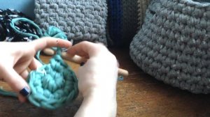 Спиральный круг и узор "Улитка". Интерьерное вязание крючком из трикотажной пряжи