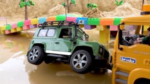 Bridge Blocks Toys Construction Vehicles Excavator, Police Cars~! BIBO TOYS