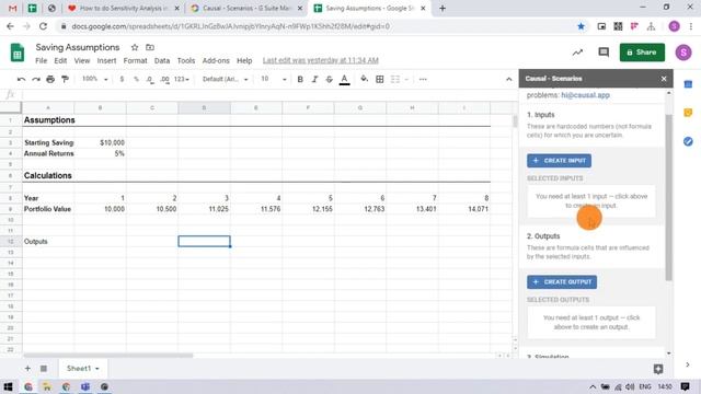 How To Do Sensitivity Analysis in Google Sheets