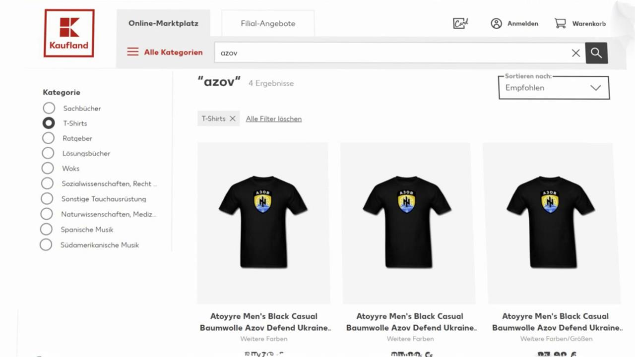 В Германии крупная торговая сеть начала продавать ...дформирования "Азов" и футболки с его логотипом