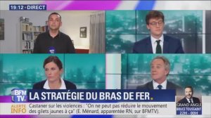 HERVE GATTEGNO PORTE PAROLE DES GILETS JAUNES RECADRE UN JOURNALISTE DE BFMTV