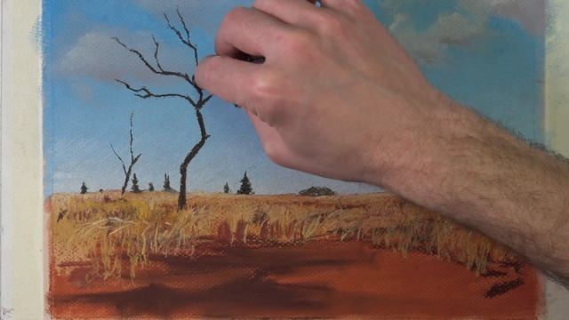 Pastel Drawing Lesson - Simple Landscape смотреть онлайн