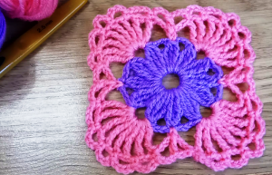 Вяжем Ажурный Квадратный МОТИВ всего из 3 рядов