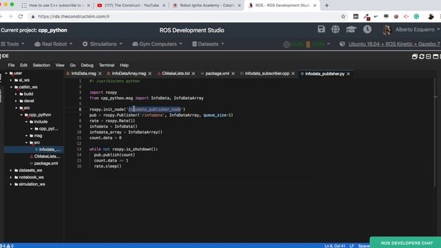 [ROS Q&A] 190 - How to subscribe with C++ to a custom msg array published with Python смотреть онлайн