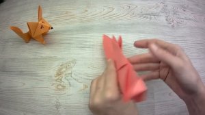 Лиса из бумаги оригами. Origami Fox