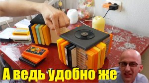 Не выбрасывайте стойки для аудиокассет. Подставки для картриджей Dendy, Famicom 8bit Вторая жизньmp4