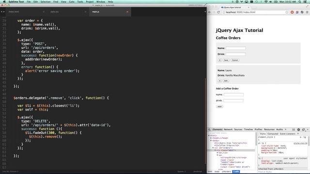 jQuery Ajax Tutorial #4 - "Edit" modes & Better Mustache.js Templating (jQuery tutorial #9)