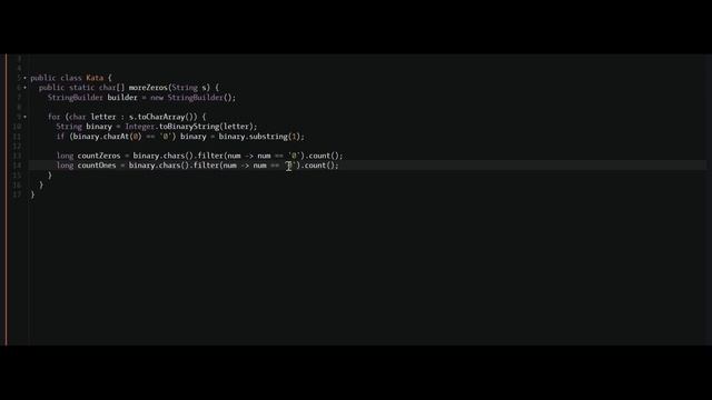 More Zeros than Ones - Codewars - 6 Kyu (JAVA) смотреть онлайн