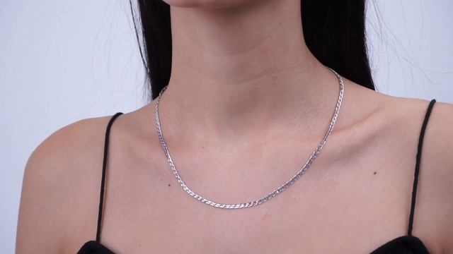 Цепочка "Ромб свободный тройной" из серебра 925 пробы покрытая родием. смотреть онлайн