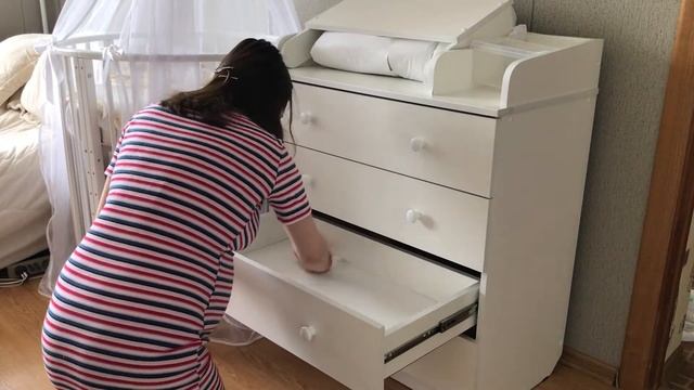 Организация детского уголка. Обзор кроватки и пеленального комодика. смотреть онлайн