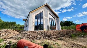 [#43] Дом – статус стройки. Окна, дверь, отмостка, дренаж