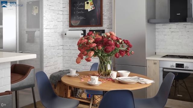 Дизайн интерьера: дизайн квартиры 63 кв.м - Сказочный лофт смотреть онлайн