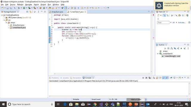 Linear Search Implementation In Java (Hindi)
