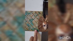 Декорирую стену плитками из картона.