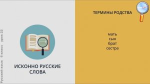 Русский язык 6 класс (Урок№22 - Исконно русские и заимствованные слова.)