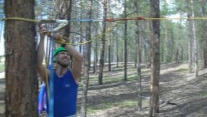 натягивание переправы обычной лебедкой