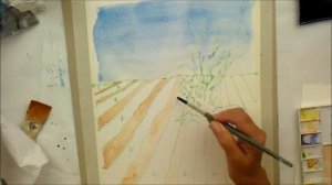 Paint a colourful, fluid & dramatic lavender field. Watch me : Step Two - the soil