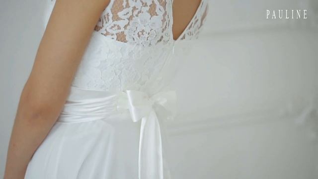 Белое вечернее платье с атласной юбкой от PAULAIN смотреть онлайн