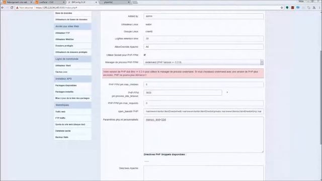 ISPconfig : Comment modifier une directive PHP sur un site web crée avec ISPconfig ? смотреть онлайн