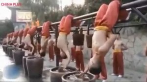 Как качают пресс монахи Шаолиня