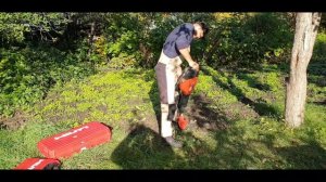 Насадка на отбойный молоток Hilti. Прокол грунта в плотной глине.