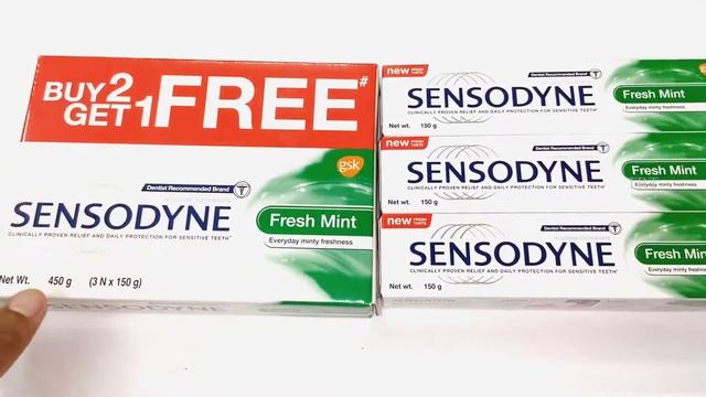SENSODYNE Sensitive Fresh Mint Toothpaste Value Pack Buy 2 Get 1 Free Unboxing
