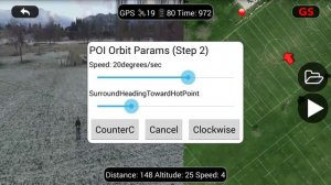 DJI Phantom Flight App - POI Orbit