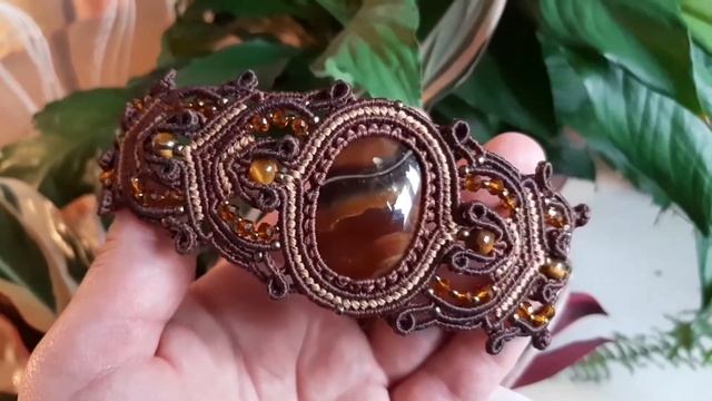 Браслет с симбирцитом.  Микромакраме. смотреть онлайн