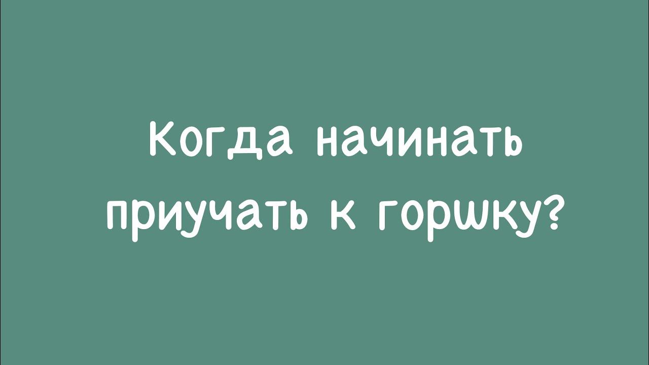 Горшок! Когда к нему приучать.