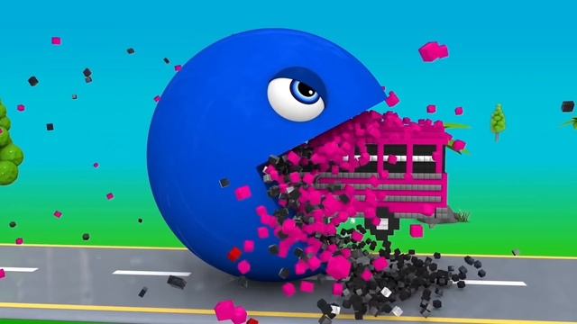 Learn Colors with PACMAN and Farm Watermelon Fruit Surprise Toy Street Vehicle for Kid Children смотреть онлайн