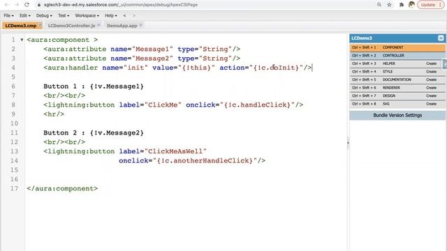 06 Call JavaScript Controller Function in Aura Component | Lightning Aura Component Development