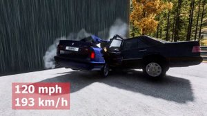 MERCEDES W124 vs BMW 5 E34 Crash test BeamNG Drive