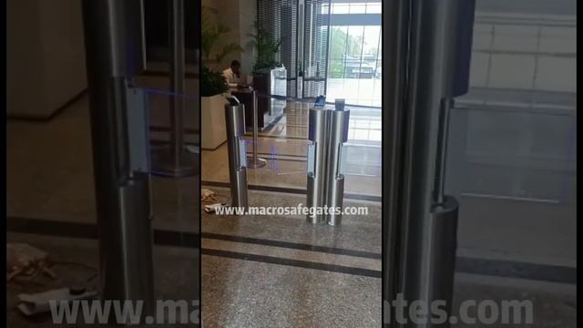 Swing barrier gate p gate for building security control in india | Macrosafe