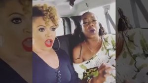 Tisha Campbell Martin and Tichina arnold singing America The Beautiful in the car