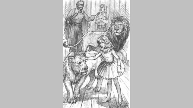 "А белокурая головка в это время очутилась в пасти Цезаря между двумя рядами острых зубов зверя..." смотреть онлайн