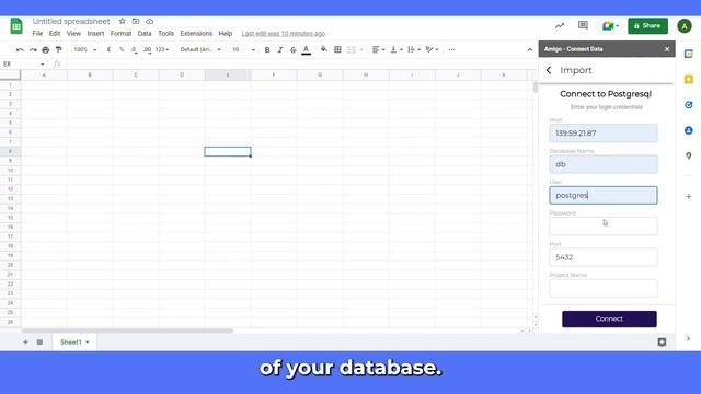 Import PostgreSQL into GOOGLE Sheets with Amigo Data смотреть онлайн