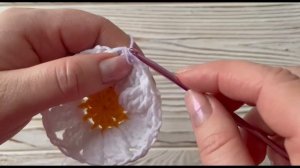 Квадрат Ромашка 🌼 Мотив крючком бабушкин квадрат для начинающих 🌼 Crochet tutorial