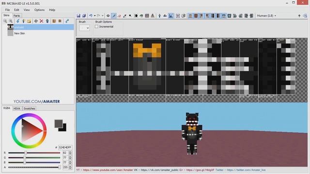Minecraft | Рисуем Skin | FNaF-4 Кошмар + Download #6 смотреть онлайн