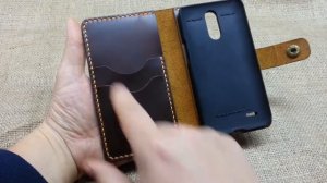 Чехол-портмоне для телефона из натуральной кожи с эффектом pull-up