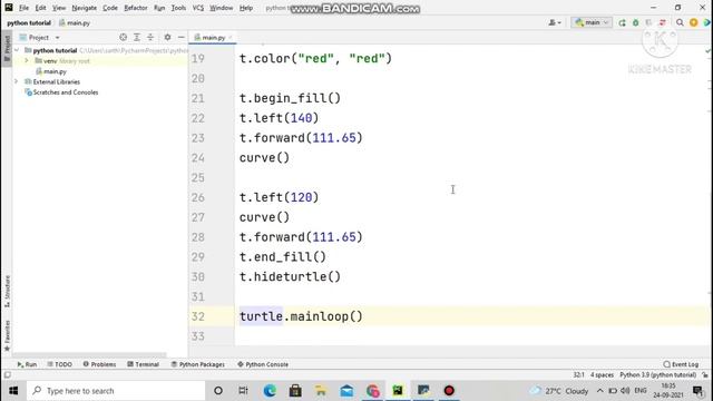 Draw ❤ Heart ?Using Python Graphics | Python Turtle | @Python | @heart | @turtle
