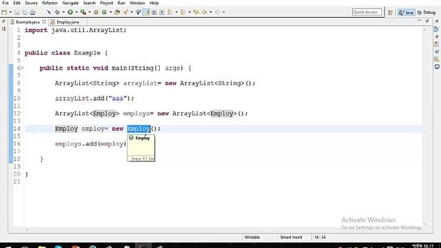 Java Own Class ArrayList
