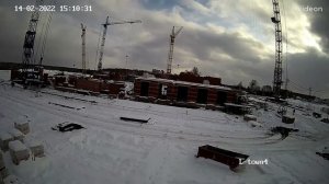 TimeLapse.Работа башенных кранов.